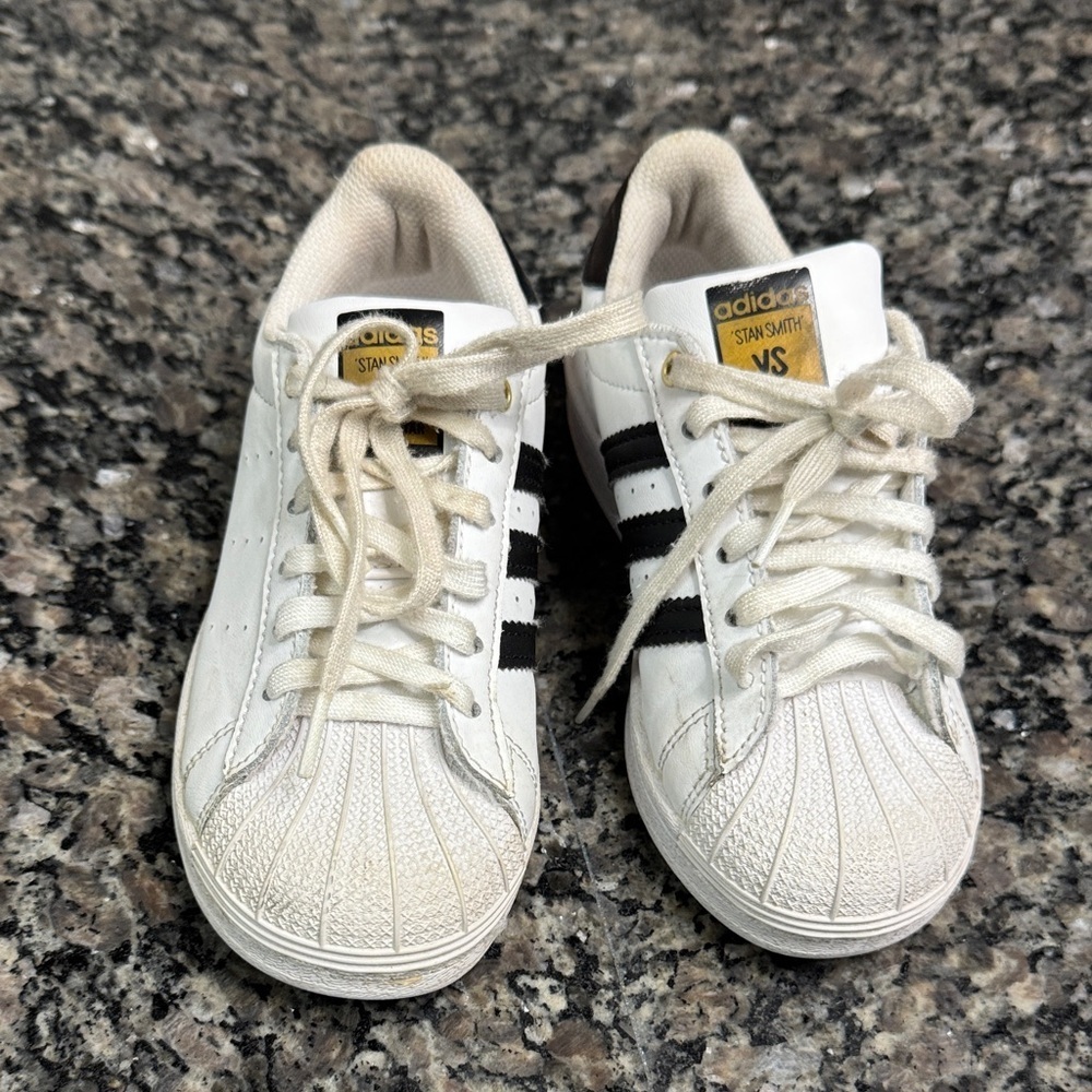 Adidas Kids White and Black Stan Smith Sneakers 13